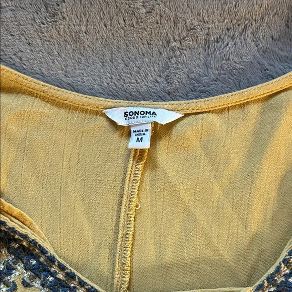 Sonoma Mustard Yellow Blouse with Embellished Details - Picture 4 of 4